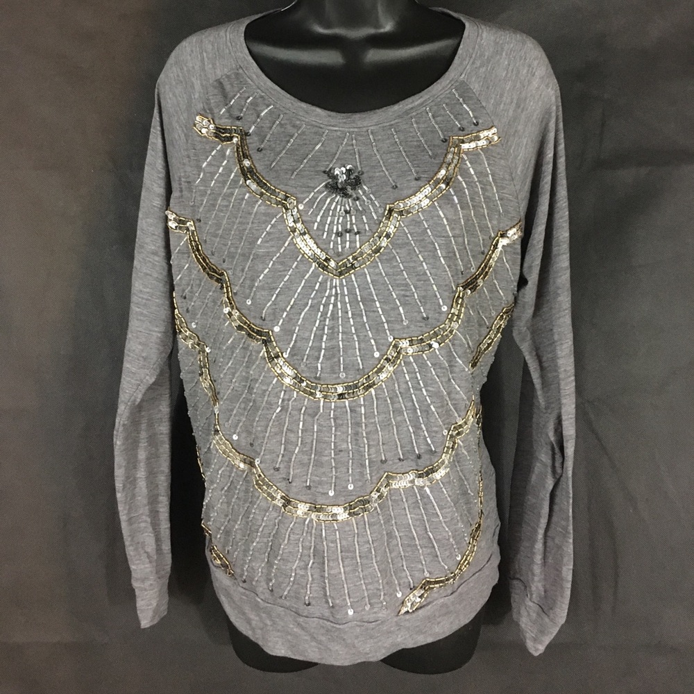 Long Sleeve Beaded Bohemian Top S Large~Fall🍁🍂🍁
