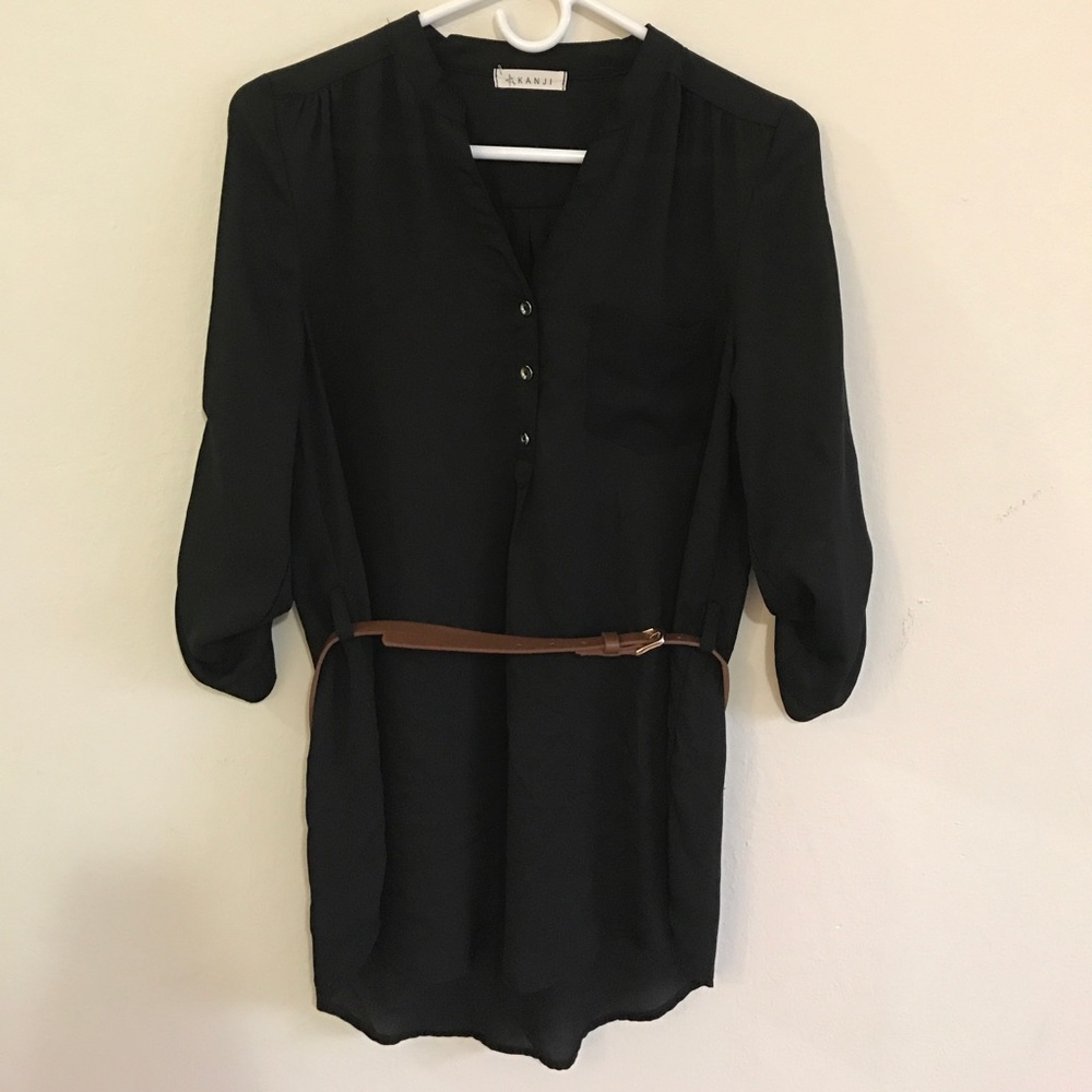 Long sheer black shirt 3 for $20