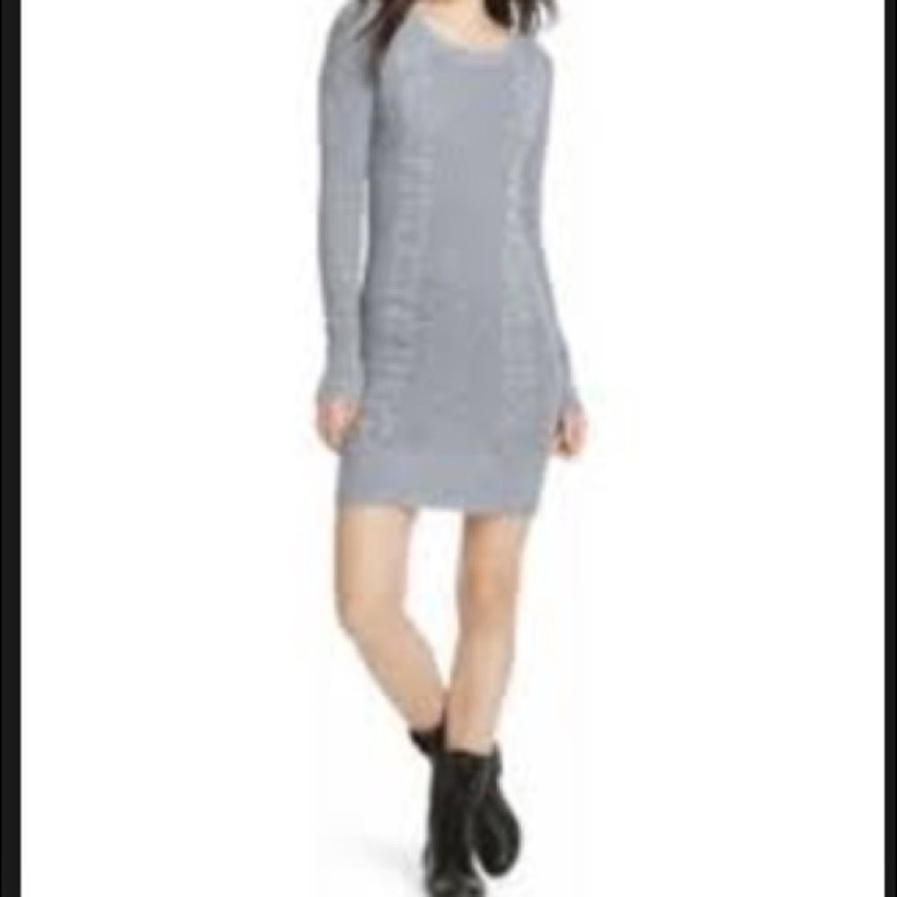 Gray sweater dress