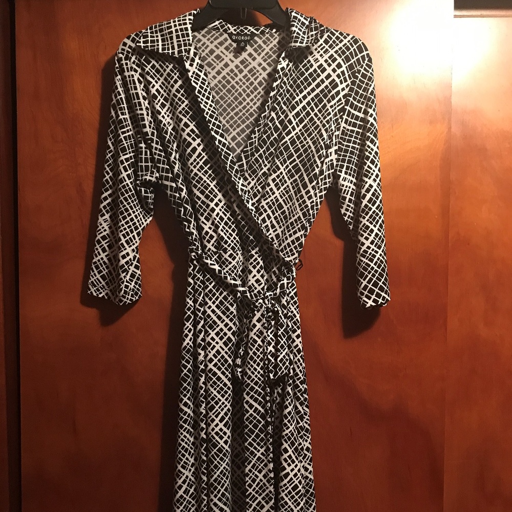 Black and White Wrap style Dress