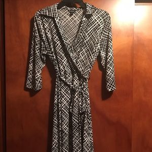 Black and White Wrap style Dress