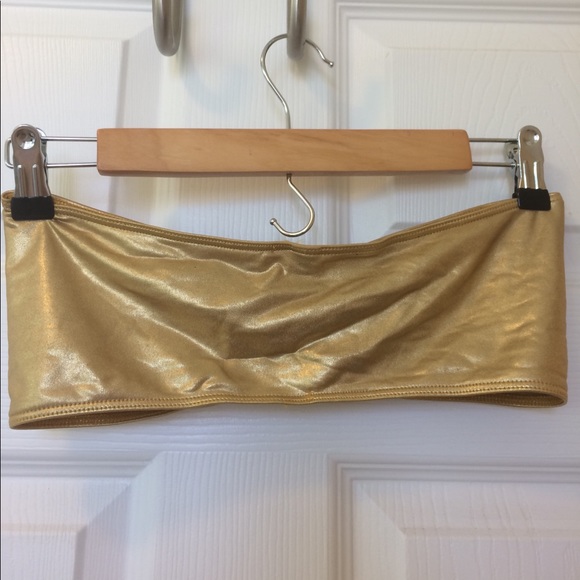 American Apparel gold strapless top/bathing suit - Picture 3 of 3