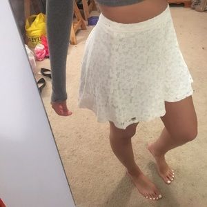 White lace skirt