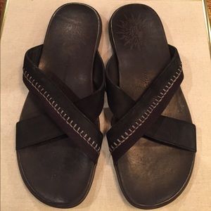 John Varvatos USA 10M leather flip flops