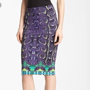 Roberto Cavalli Snake Print Pencil Skirt