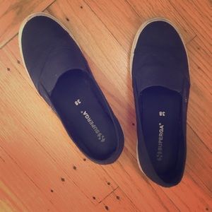 Navy Superga slides 38