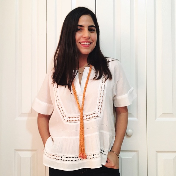 LOFT Tops - LOFT Embroidered White Top LOFT Tops - LOFT Embroidered White Top