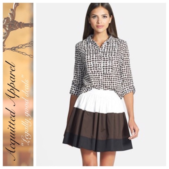 (Kate Spade) NWT Coreen Color Block Skirt - Picture 3 of 3