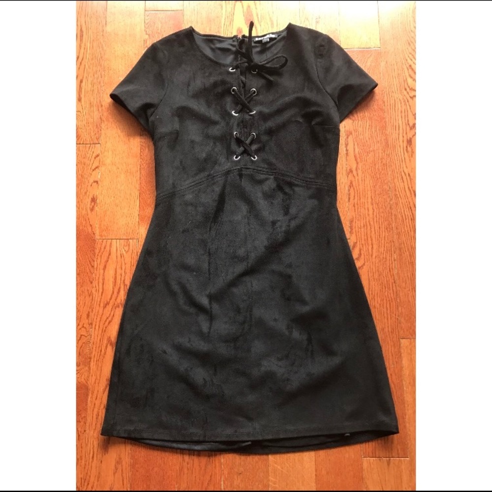 Women's Black Faux Suede Dress EXPRESS NWT