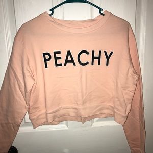 H&M "Peachy" Crop Sweatshirt
