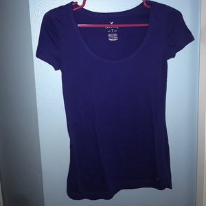 Blue Scoop-neck Top