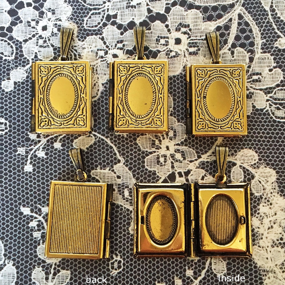 Set of 5 Vintage Book Lockets - A La Carte - Picture 2 of 4