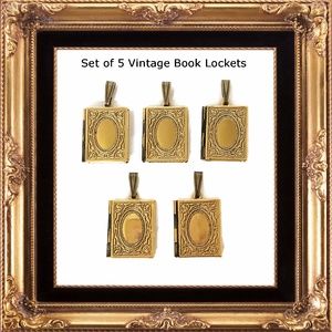Set of 5 Vintage Book Lockets - A La Carte