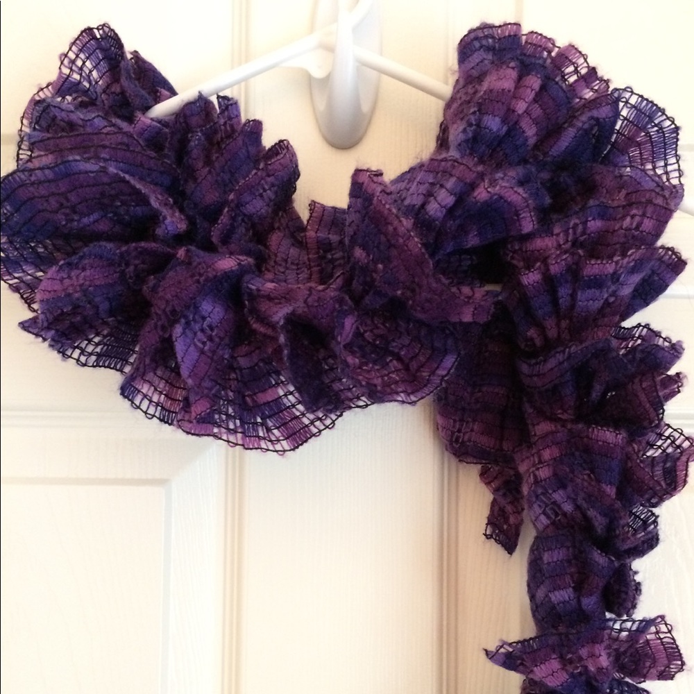 Purple Ruffled Scarf - Picture 1 of 5