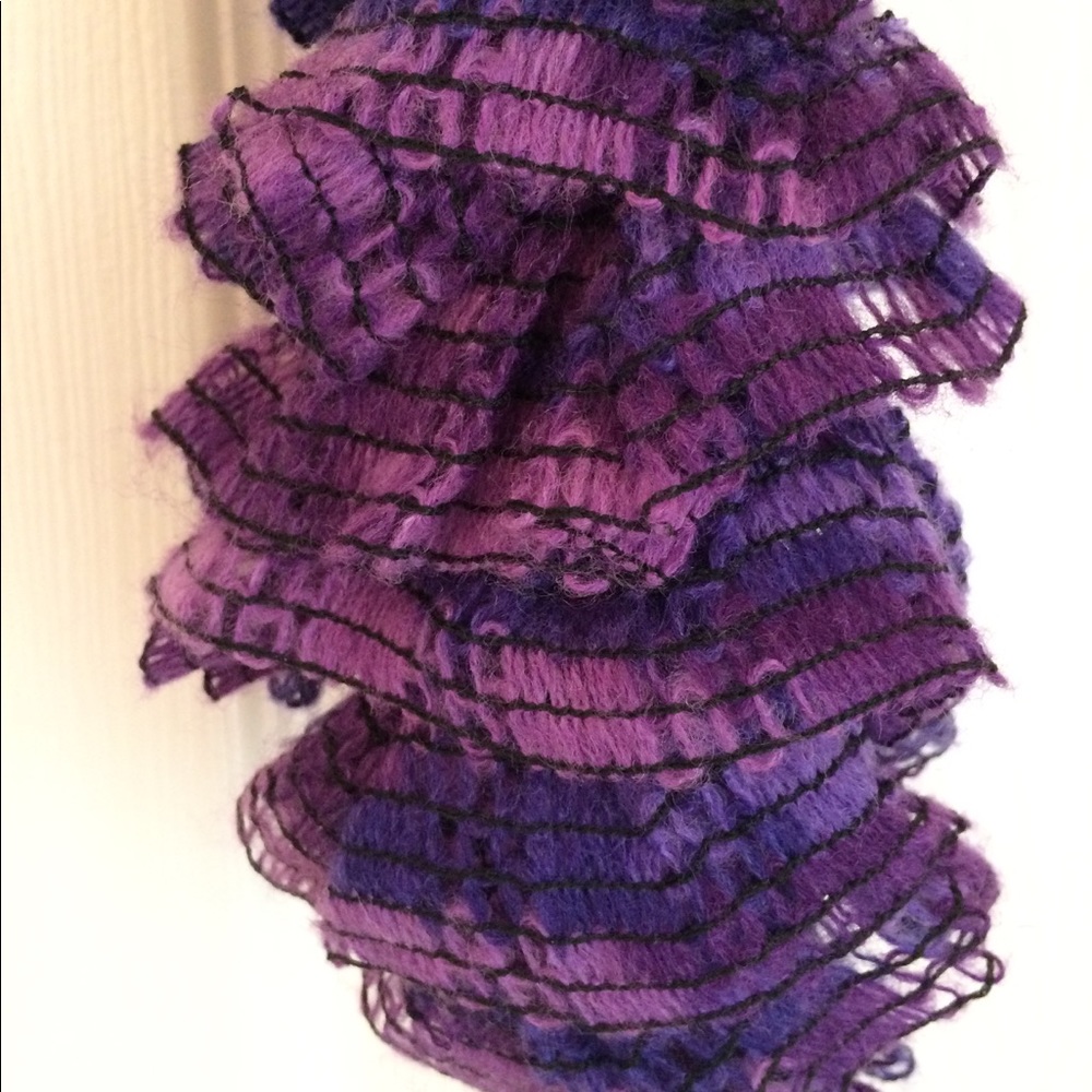Purple Ruffled Scarf - Picture 2 of 5
