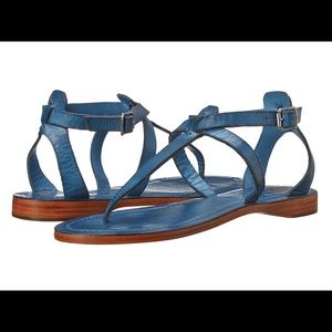 Frye blue leather sandals