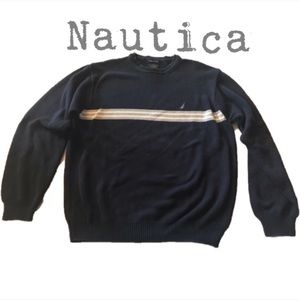 Nautica size Large men's sweater navy blue