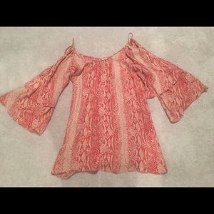 Parker Open Shoulder, Bell Sleeve Tunic. Size S.