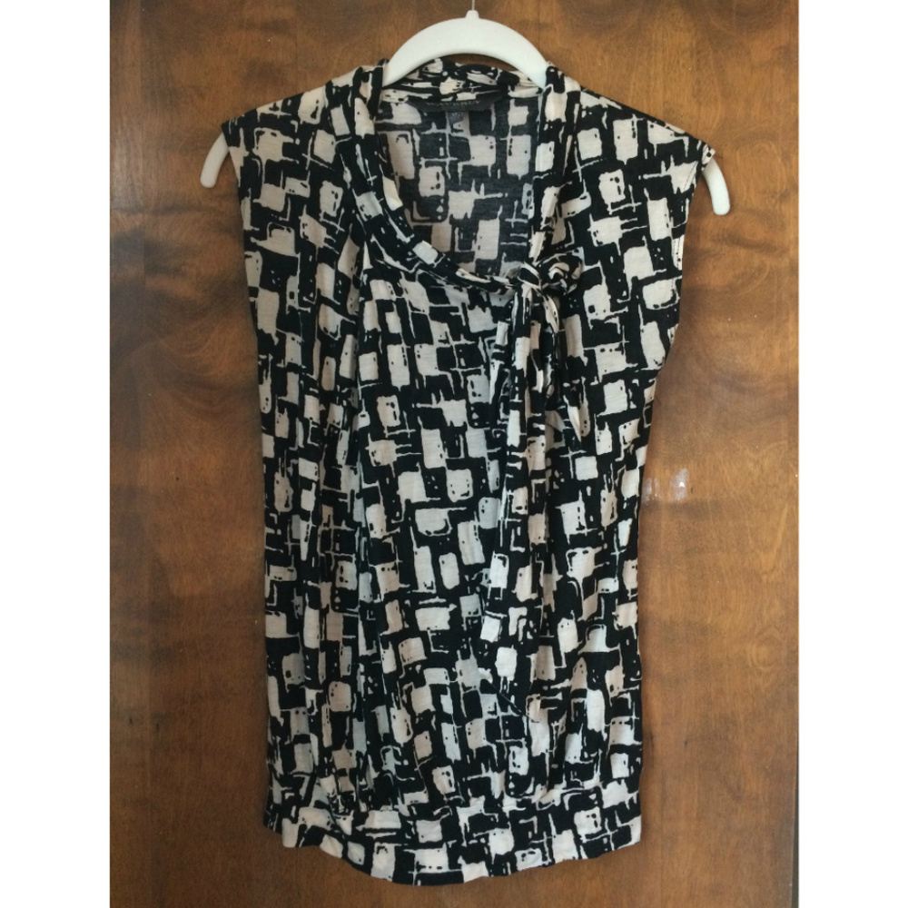 Waverely Grey B&W blouse from Anthropologie