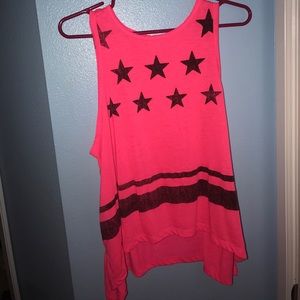 Pink American Flag Muscle Tee