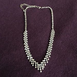 Vintage Crystal Rhinestone Fringe Necklace