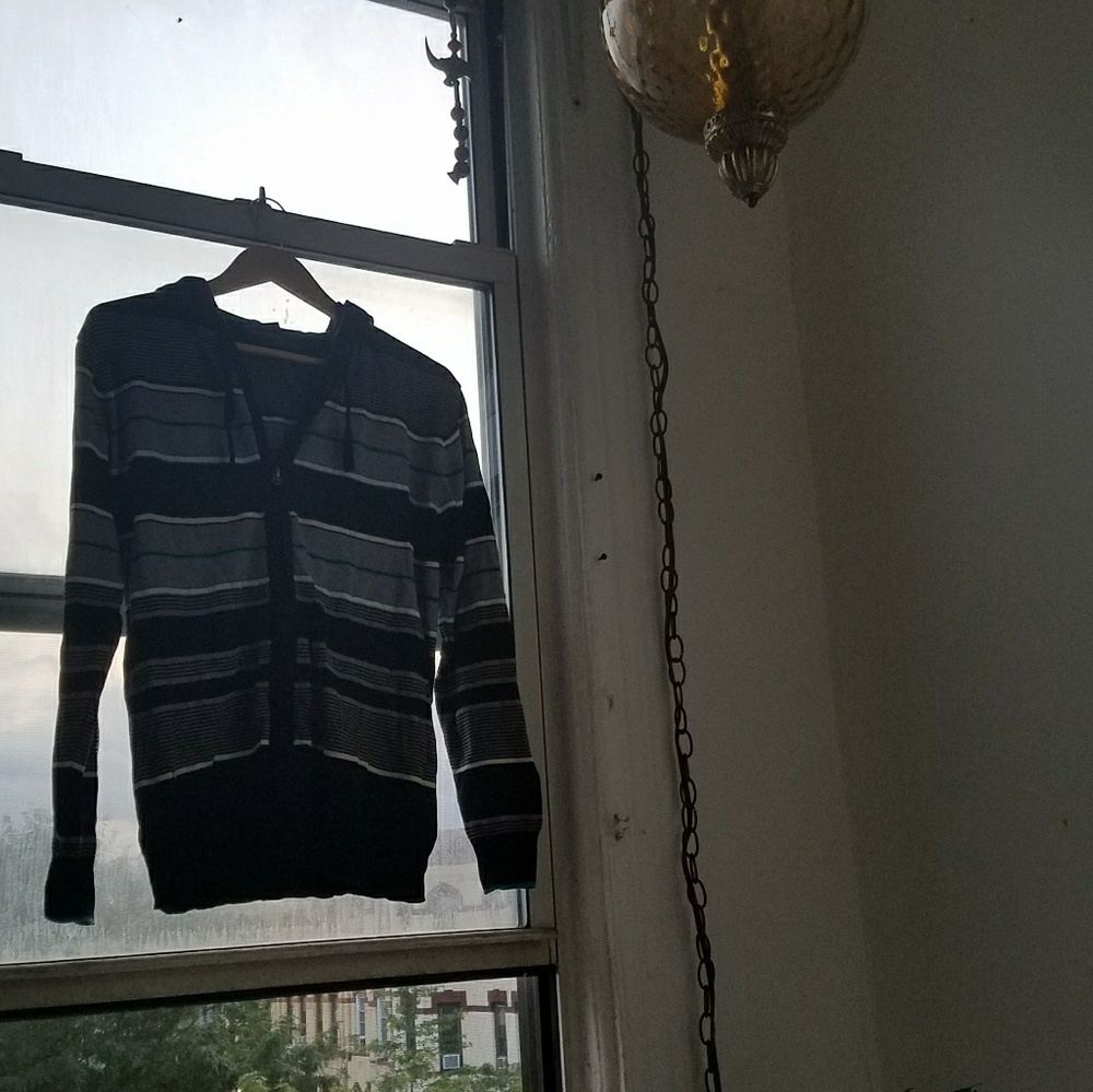 striped zip up hoodie