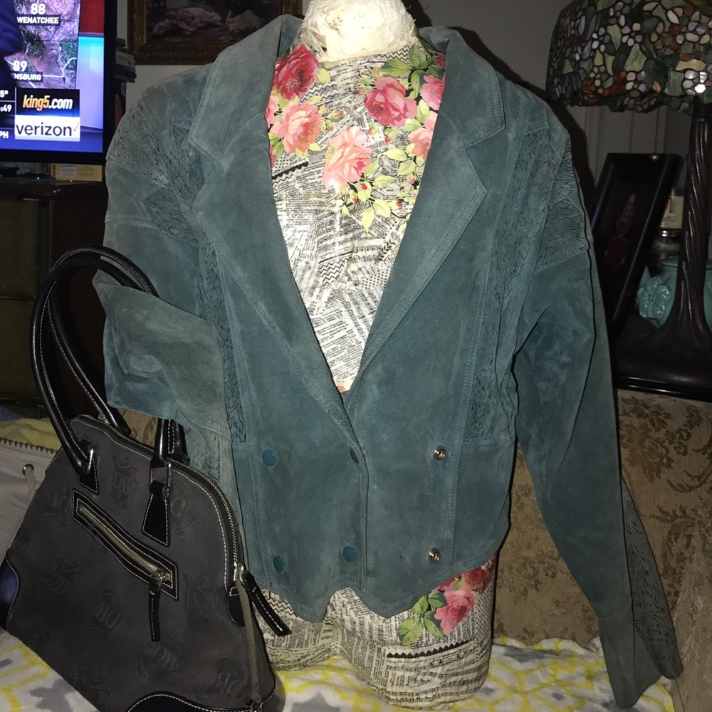 Chia green 100% leather coat
