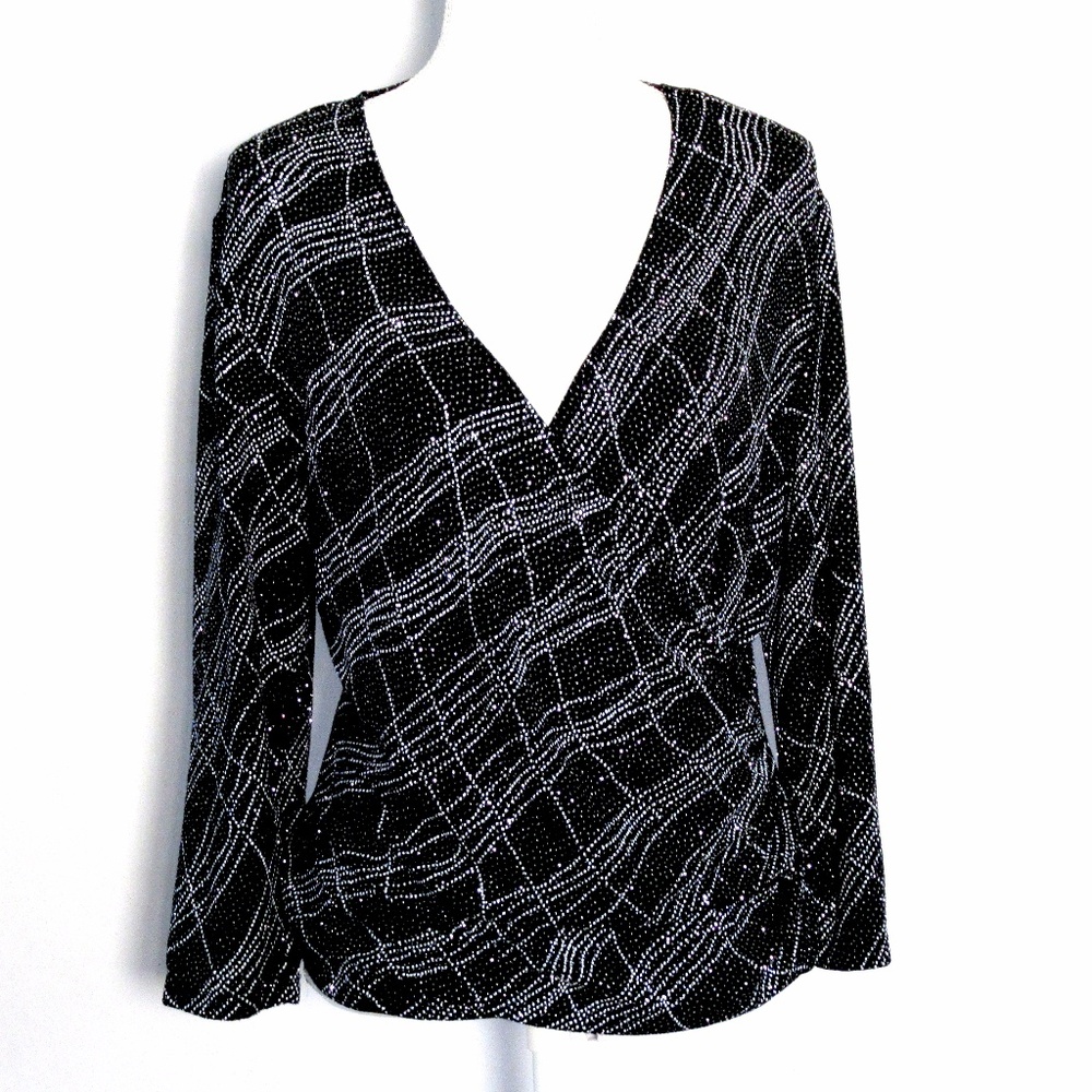 ✨Dress Barn Stretch Faux Wrap Blouse