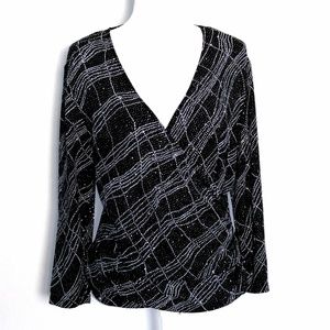 ✨Dress Barn Stretch Faux Wrap Blouse