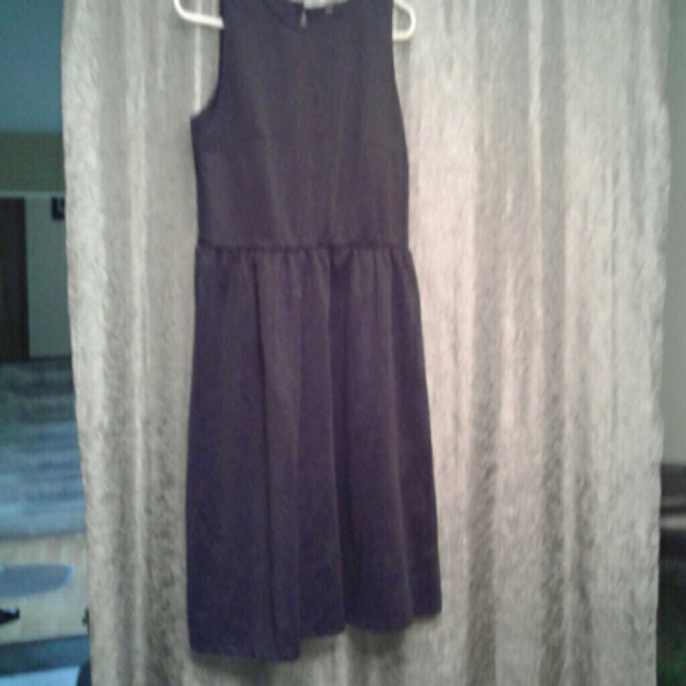 Black, flowing, mini, sleeveless dress