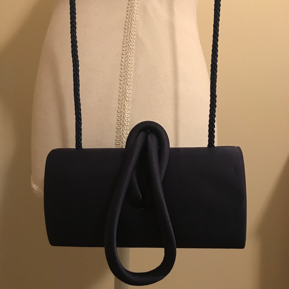 BLUE SATIN CLUTCH/SHOULDER BAG!!