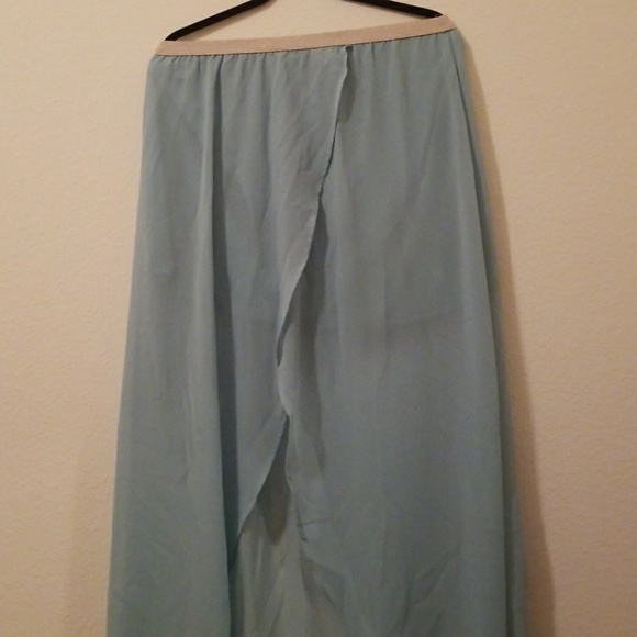 Teal flowing skirt - Picture 2 of 2