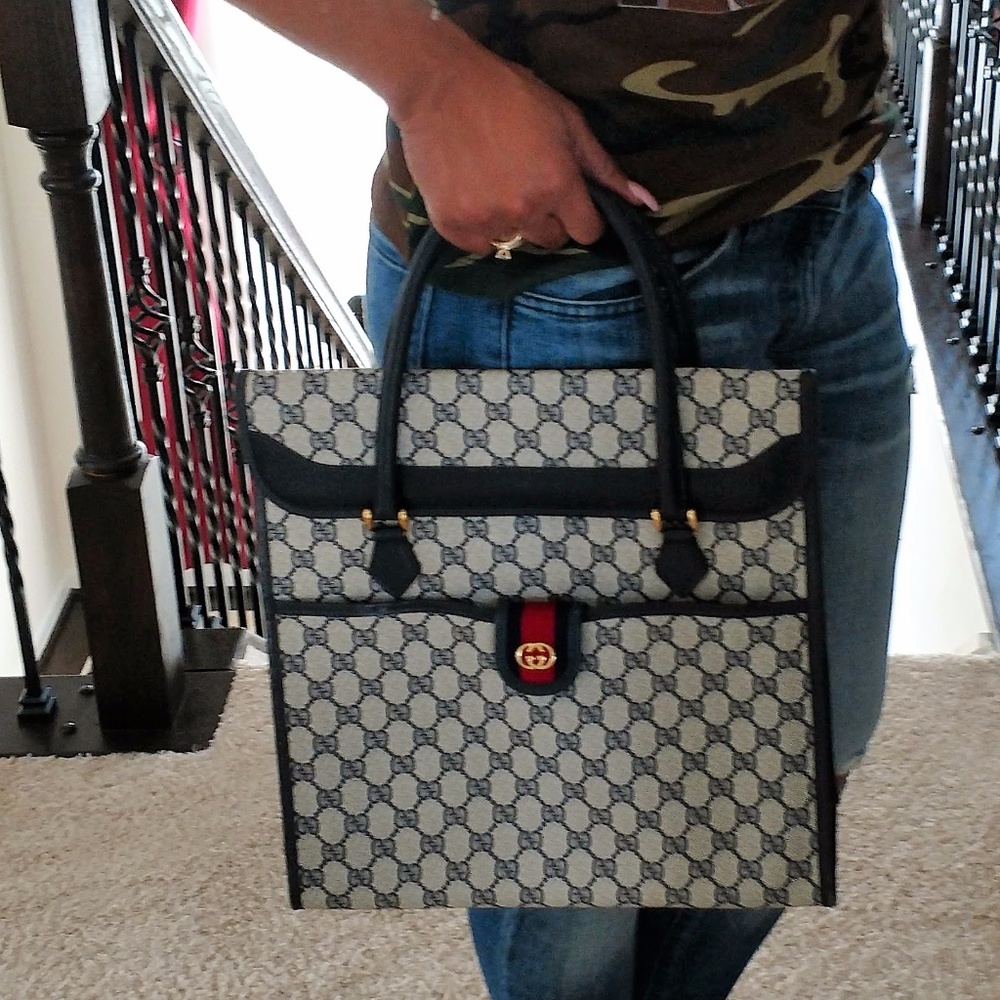 SOLD Rare Blue Authentic Vintage Gucci Tote SOLD - Picture 8 of 8