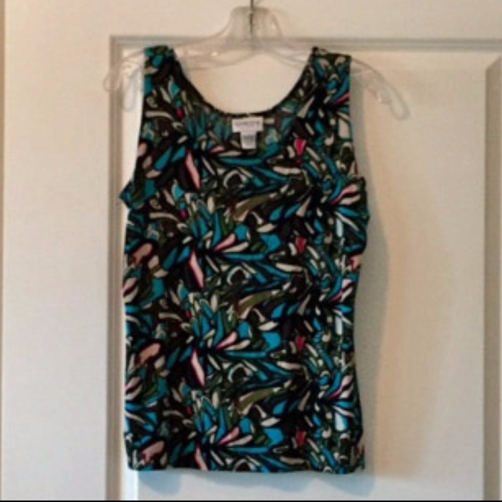 Chico's Travelers Multi color tank top Sz 2 (8/10)