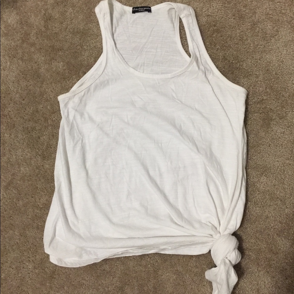 White Racer Back Tank