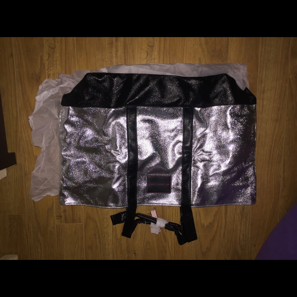 Black & Silver Victoria Secret tote.