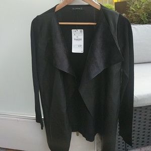 Leather long sleeve top