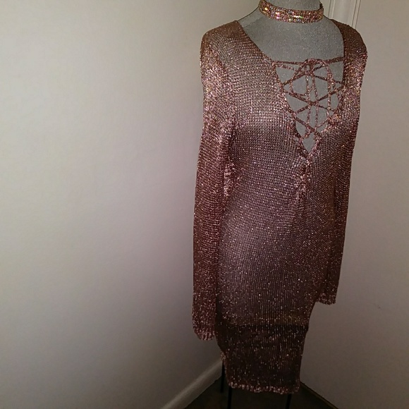 Sexy Metallic Knit Dress....size 2x and 3x - Picture 4 of 4