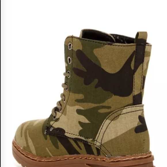 Unisex Kids Camo Combat Boots  flouaget  Size 3 - Picture 2 of 8