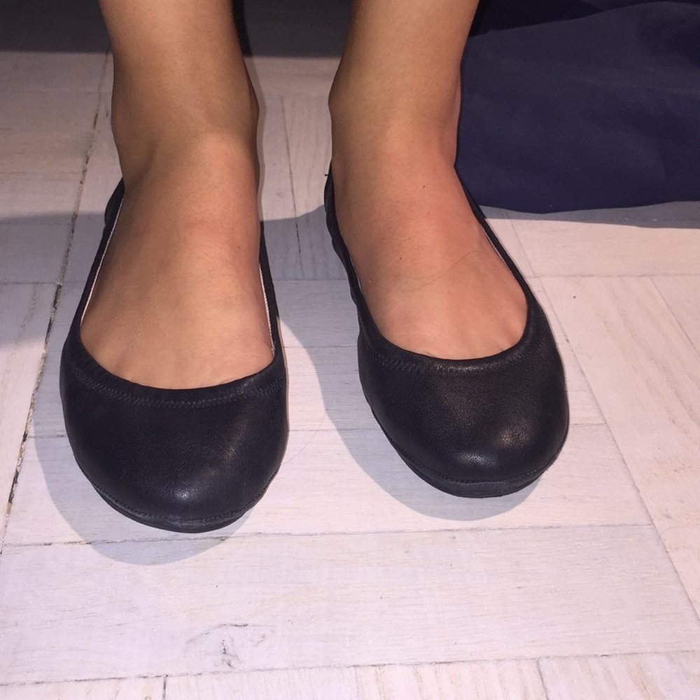 Faux leather flats