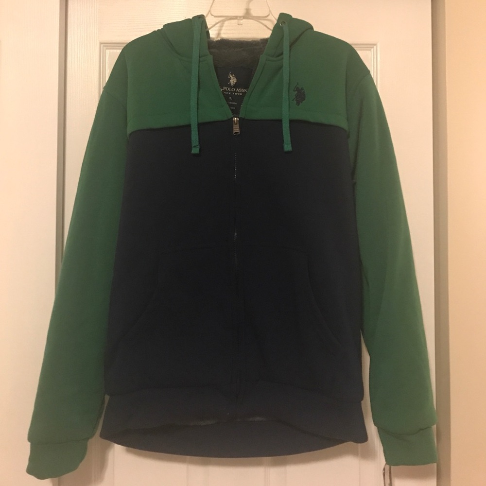 NWT U. S. Polo Assn. Sherpa Lined Zip Jacket