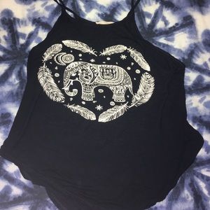 Navy blue, spaghetti strap tank top from papaya