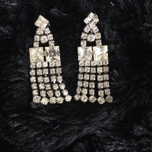 Vintage Rhinestone Heavy Dangle Earring