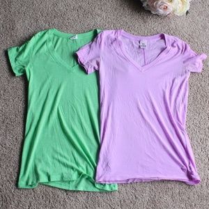 Victoria's Secret Casual Tees in Purple and Green