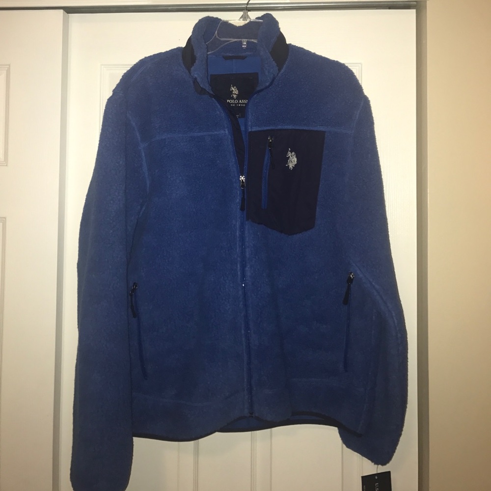NWT U.S. Polo Assn. Full Zip Sherpa Jacket