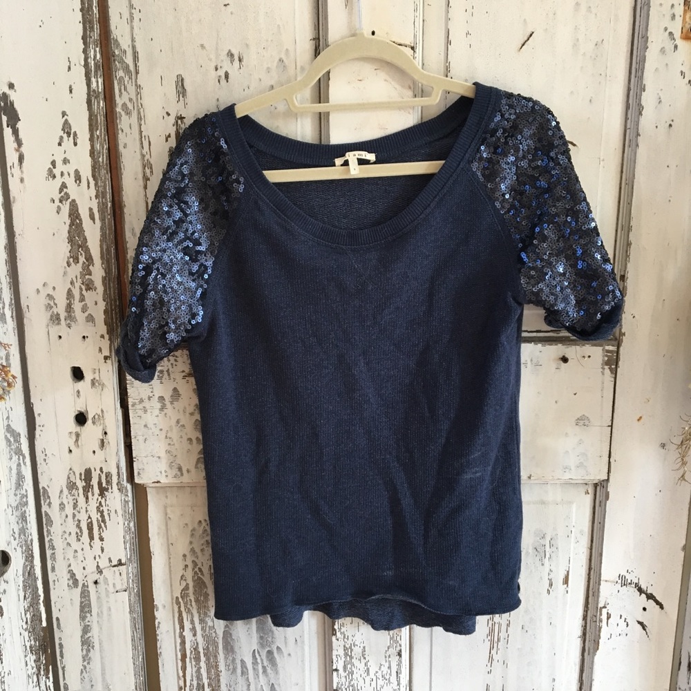 Francesca's sequin sleeve sweater