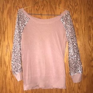 Sequined sleeved shirt