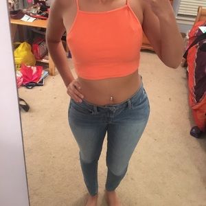 TOPSHOP boxed neck cropped tank top