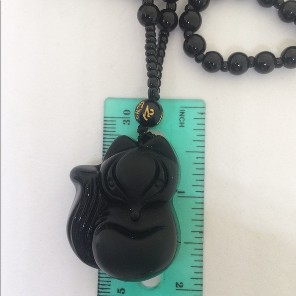 🕉BLACK OBSIDIAN CARVED 🦊 FOX - Picture 4 of 7