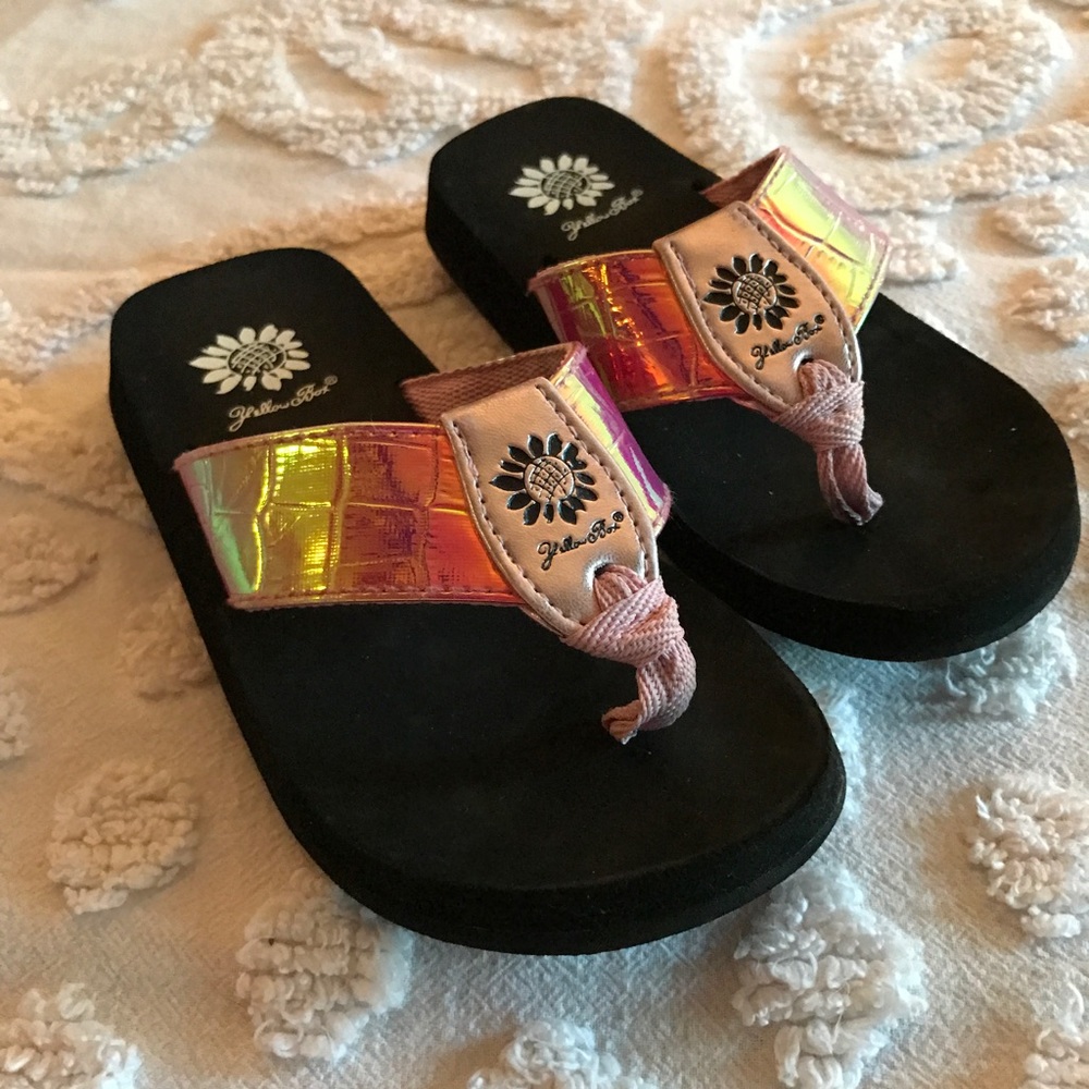 Girl's Yellow Box Flip Flops